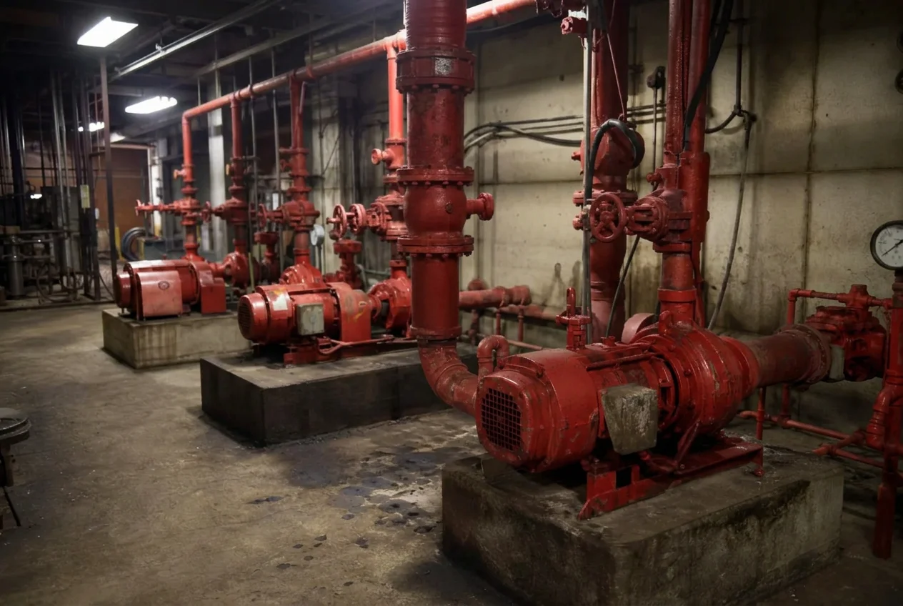 Aging mechanical room before retrofit